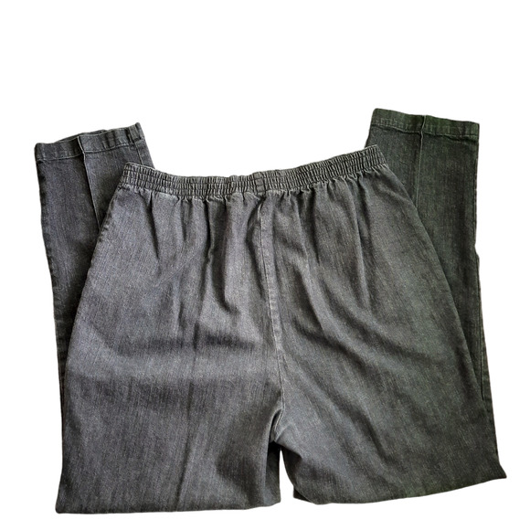 d & co| Black Elastic Waistband Womens Jeans Size L - Picture 2 of 5